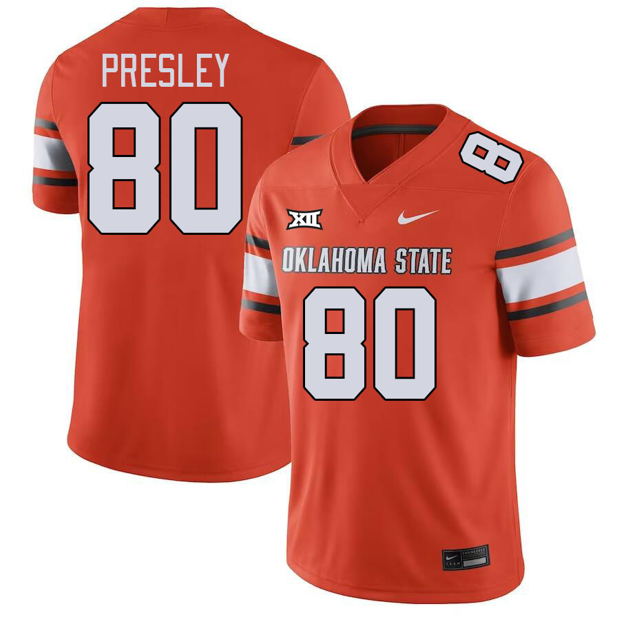 Oklahoma State Cowboys #80 Brennan Presley College Football Jerseys Stitched Sale-Orange
